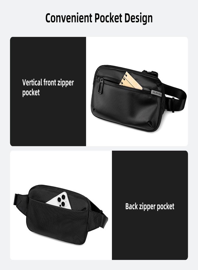 جولدن وولف حقيبة صدر جولدن وولف للرجال، سعة 2 لتر، حقيبة كتف للهاتف المحمول وجواز السفر، حقيبة جانبية أنيقة، حقيبة خصر مقاومة للماء، مناسبة للمكتب والاستخدام اليومي - Image 5